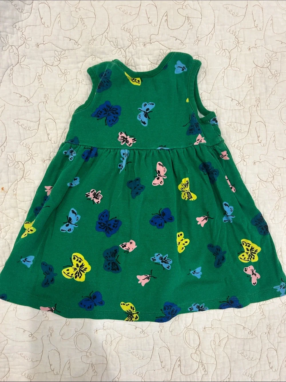 Hanna Andersson Green Butterfly Print Dress & Bloomers